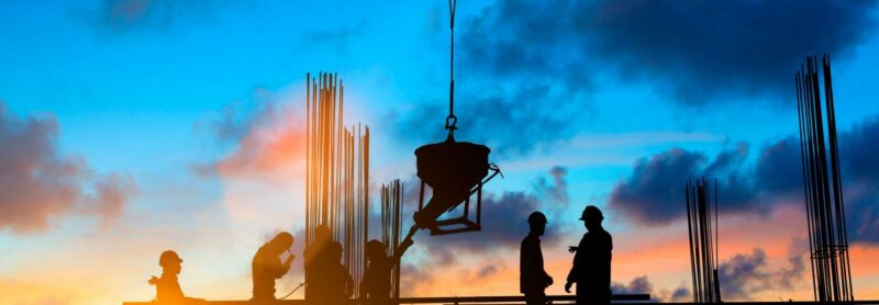 Construction site silhouette