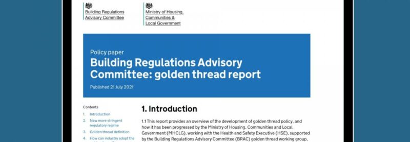 Building Regulations Advisory Committee, Golden Thread Report