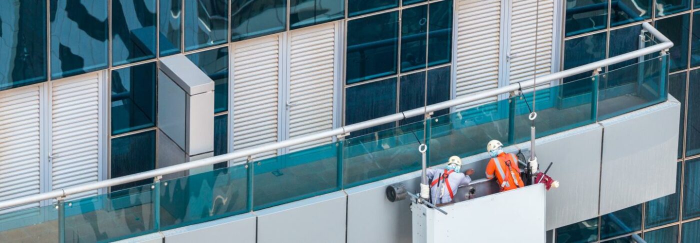 Construction work on balcony