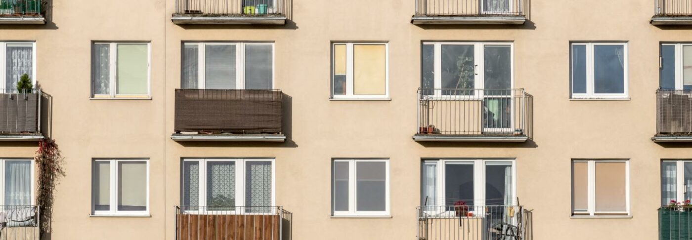 Apartment building with balconies