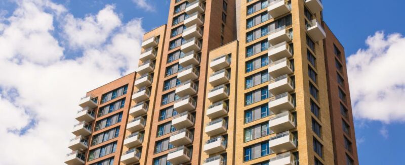 High rise building with balconies