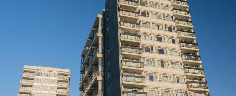 High rise building with balconies