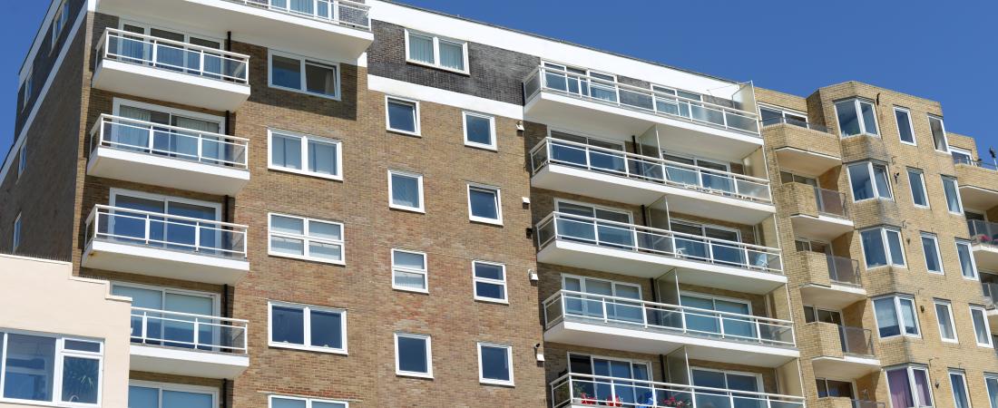 High rise building with balconies