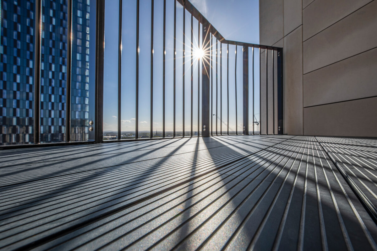 Vista Aluminium Decking Board Installed at Castle Wharf Manchester - Decking by MyDek