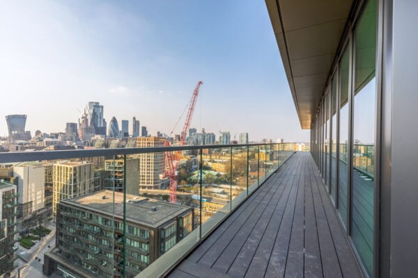 Vista Aluminium Balcony Decking Installed at London Dock Blocks - Decking by MyDek