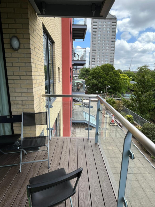 Luxura Deck in Hickory installed at Ocean Wharf - decking by MyDek