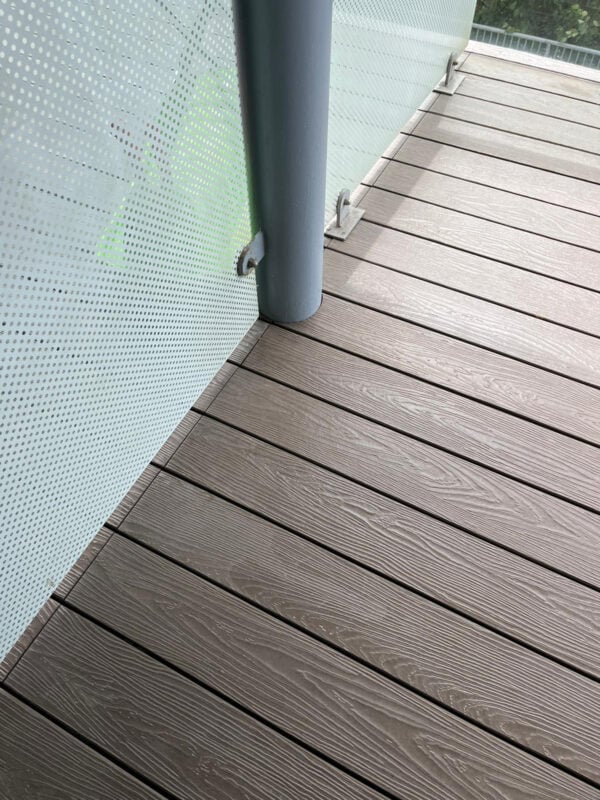 Luxura Deck in Hickory installed at Ocean Wharf - decking by MyDek