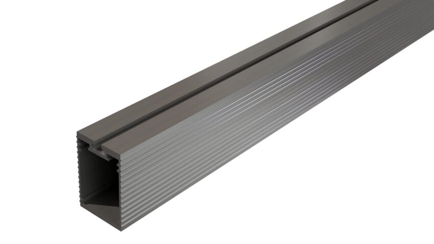 Box Rail with clip channel - 60 x 40mm, 3600mm long, Mill Finished