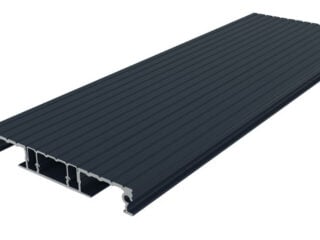 Delta20 Aluminium Decking Board ONLY. 4.2m. Powder coated to D2525 RAL7016 Anthracite Grey