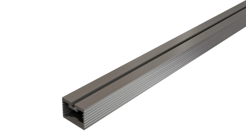 Box Rail with clip channel - 32 x 40mm, 3600mm long, Mill Finished