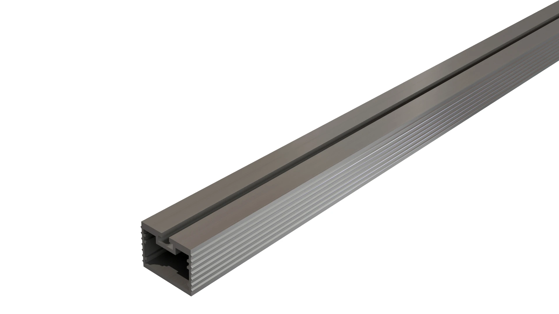 BoxRail with clip channel - 32 x 40mm, 3600mm long, Mill Finished